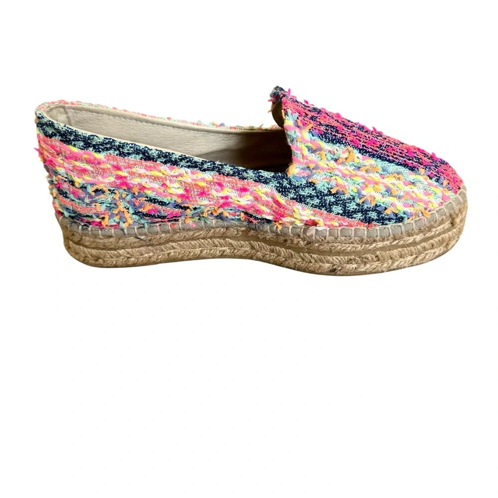 Manebi Platform Espadrilles Fluorescent Tweed